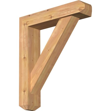 Ekena Millwork Traditional Craftsman Smooth Bracket w/ Offset Brace, Western Red Cedar, 5 1/2"W x 24"D x 28"H BKT0604X24X28TRA04SWR